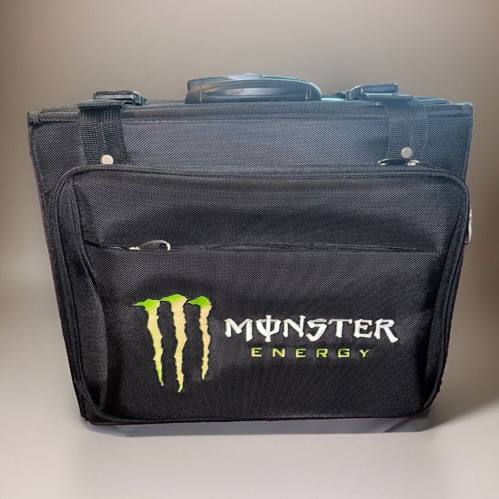 Monster Energy Rolling Organizer Equipment Bag Promo Telescoping Handle 17”